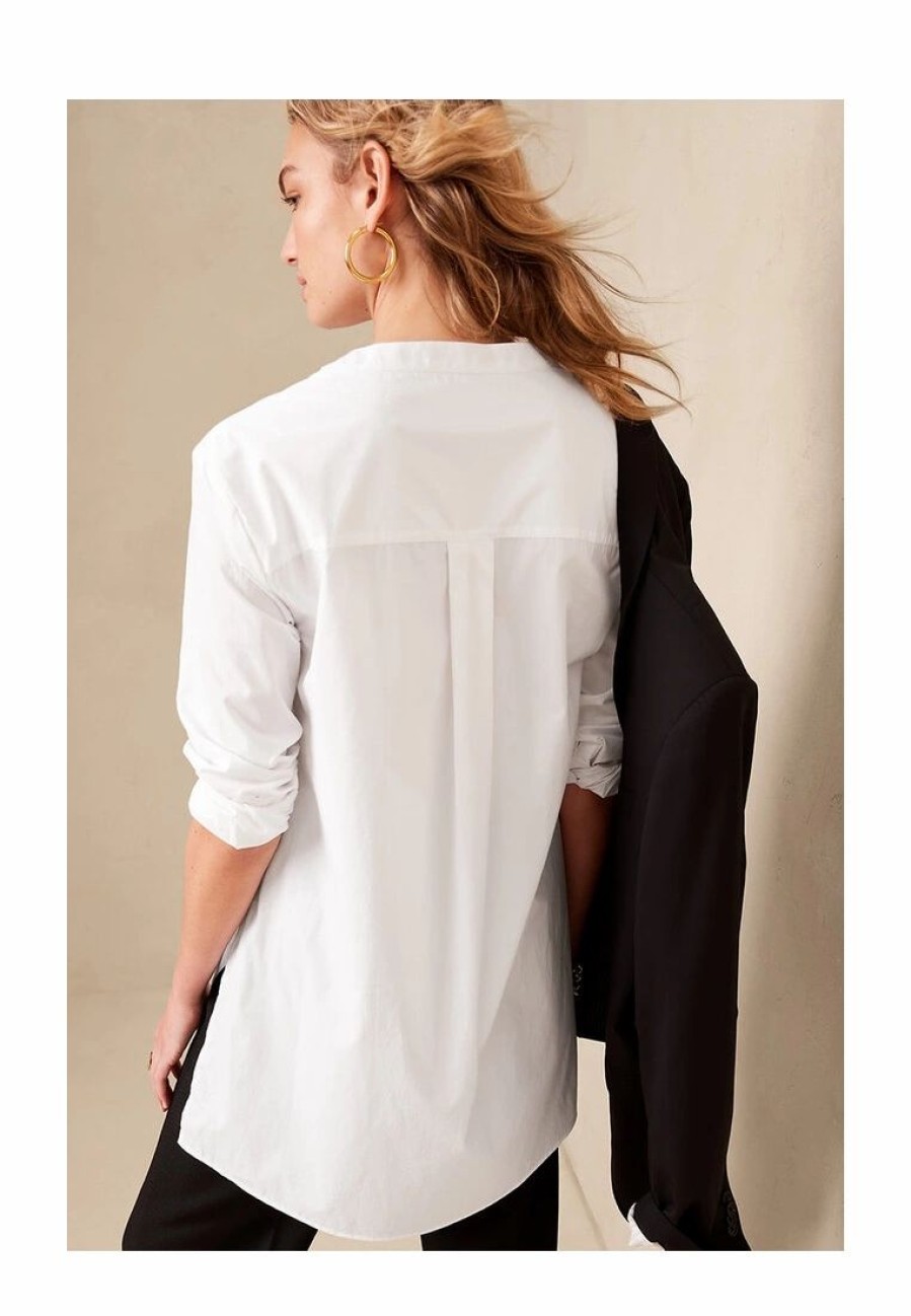 Women * | Banana Republic Tuxedo Poplin Tunic