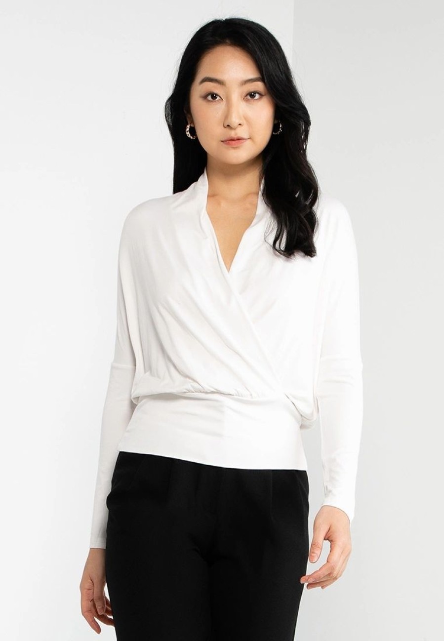 Women * | Banana Republic Threadsoft Cocoon Wrap Top