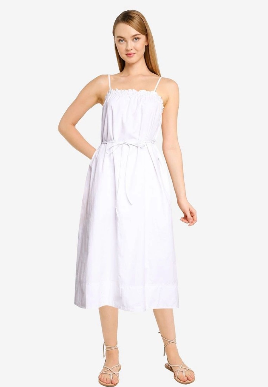 Women * | Banana Republic Gathered Ruffle A Line Maxi Poplin