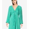 Women * | Banana Republic Long Sleeves Pleated Mini Dress